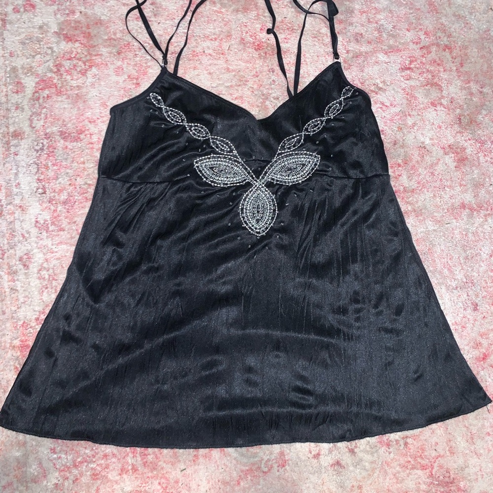 One Step Ahead Black Embellished Camisole